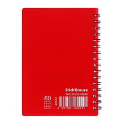 Тетрадь на спирали ErichKrause. Classic А6, 60 листов, в клетку, пластиковая обложка, блок офсет, МИКС