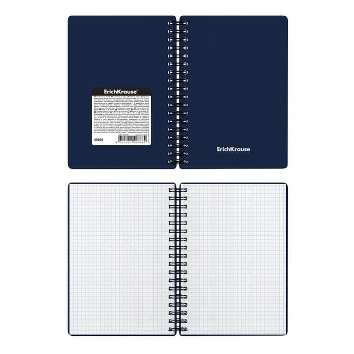 Тетрадь на спирали ErichKrause. Classic А6, 60 листов, в клетку, пластиковая обложка, блок офсет, МИКС