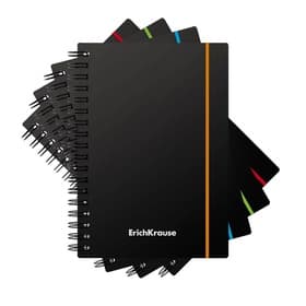 Тетрадь на спирали ErichKrause. Accent А6, 80 листов, в клетку, пластиковая обложка, на резинке, блок офсет, МИКС