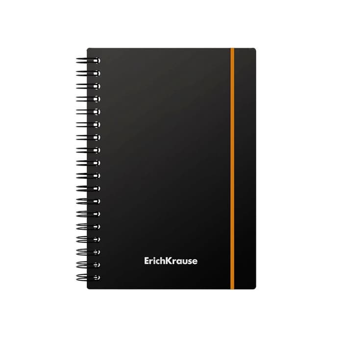 Тетрадь на спирали ErichKrause. Accent А6, 80 листов, в клетку, пластиковая обложка, на резинке, блок офсет, МИКС