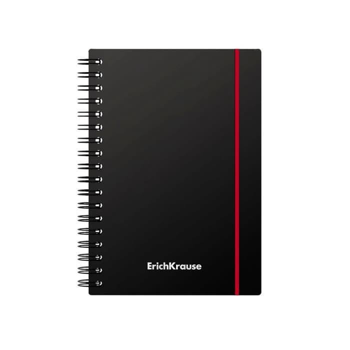 Тетрадь на спирали ErichKrause. Accent А6, 80 листов, в клетку, пластиковая обложка, на резинке, блок офсет, МИКС