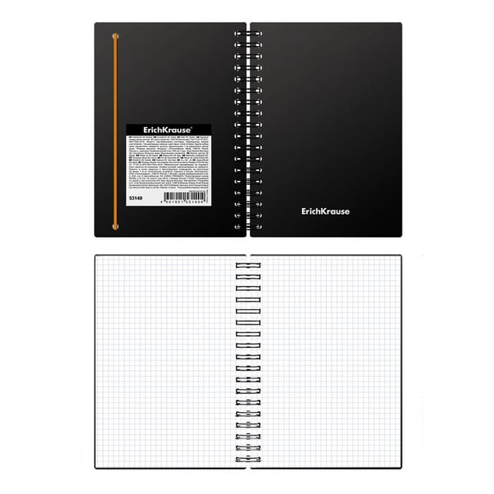 Тетрадь на спирали ErichKrause. Accent А6, 80 листов, в клетку, пластиковая обложка, на резинке, блок офсет, МИКС