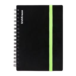 Тетрадь на спирали ErichKrause. Accent А6, 80 листов, в клетку, пластиковая обложка, на резинке, блок офсет, МИКС