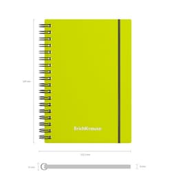 Тетрадь на спирали ErichKrause. Neon А6, 80 листов, в клетку, пластиковая обложка, на резинке, блок офсет, МИКС