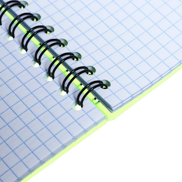 Тетрадь на спирали ErichKrause. Neon А6, 80 листов, в клетку, пластиковая обложка, на резинке, блок офсет, МИКС