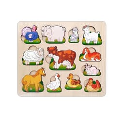 Развивающая доска «Чей малыш?Домашние животные и птицы», двойная рамка - вкладыш