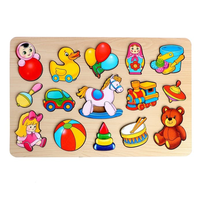 Рамка - вкладыш «Игрушки», 15 деталей, большая развивающая доска