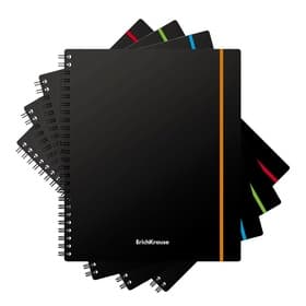 Тетрадь на спирали ErichKrause. Accent А5, 80 листов, в клетку, пластиковая обложка, на резинке, блок офсет, МИКС