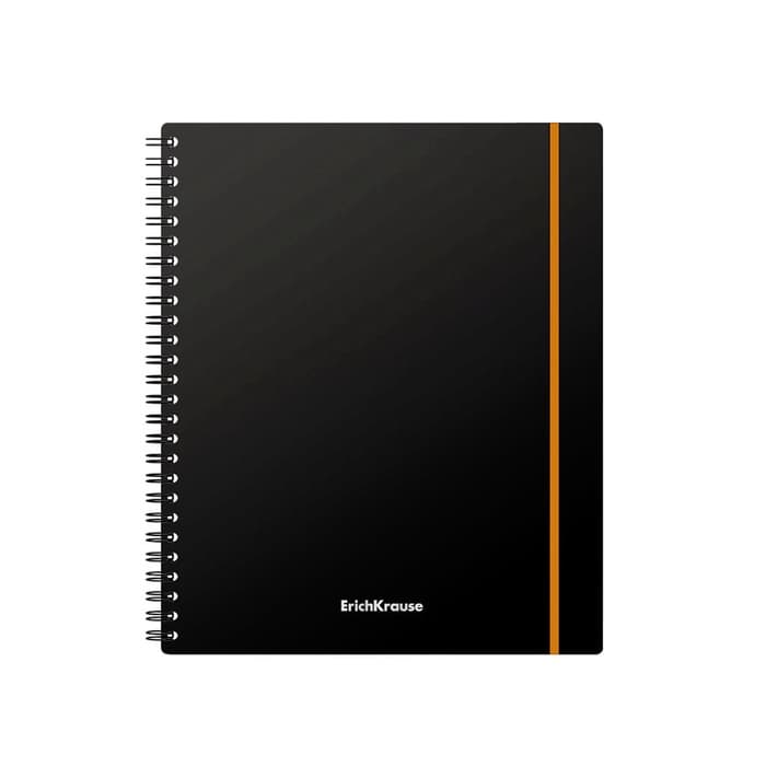 Тетрадь на спирали ErichKrause. Accent А5, 80 листов, в клетку, пластиковая обложка, на резинке, блок офсет, МИКС