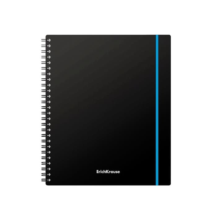 Тетрадь на спирали ErichKrause. Accent А5, 80 листов, в клетку, пластиковая обложка, на резинке, блок офсет, МИКС