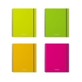 Тетрадь на спирали ErichKrause. Neon А5, 80 листов, в клетку, пластиковая обложка, на резинке, блок офсет, МИКС