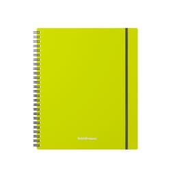 Тетрадь на спирали ErichKrause. Neon А5, 80 листов, в клетку, пластиковая обложка, на резинке, блок офсет, МИКС