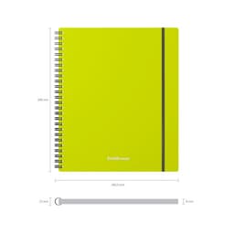 Тетрадь на спирали ErichKrause. Neon А5, 80 листов, в клетку, пластиковая обложка, на резинке, блок офсет, МИКС