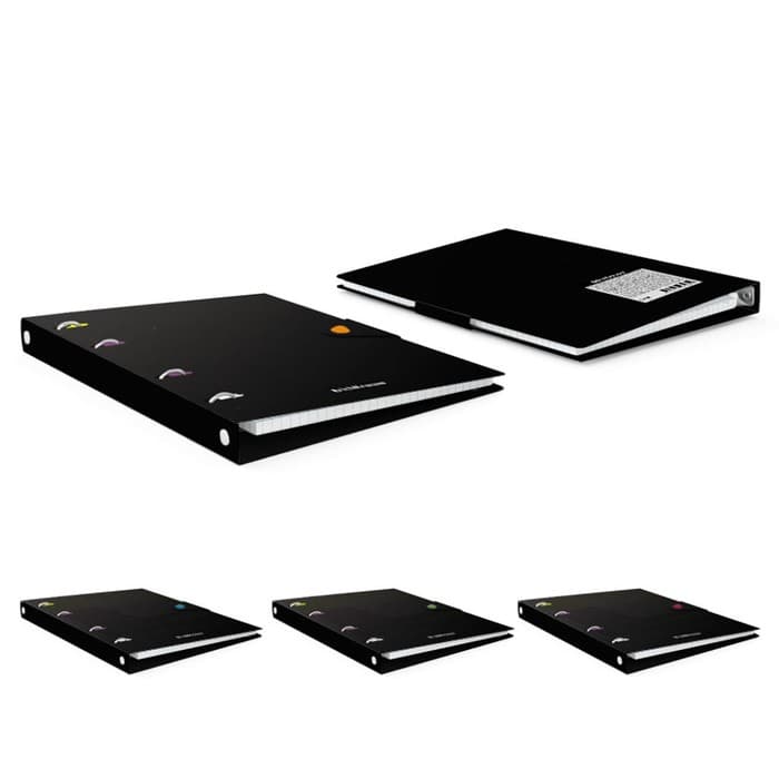 Тетрадь на кольцах ErichKrause. Accent А5, 80 листов, в клетку, пластиковая обложка, на кнопке, блок офсет, 100% белизна, МИКС