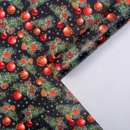 Упаковочная бумага на Новый год «Шары на ветвях», 70×100 см, глянцевая