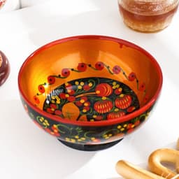 Салатник деревянный хохлома «Средний», 14×7.5 см