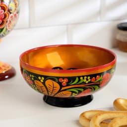 Салатник деревянный хохлома «Средний», 14×7.5 см