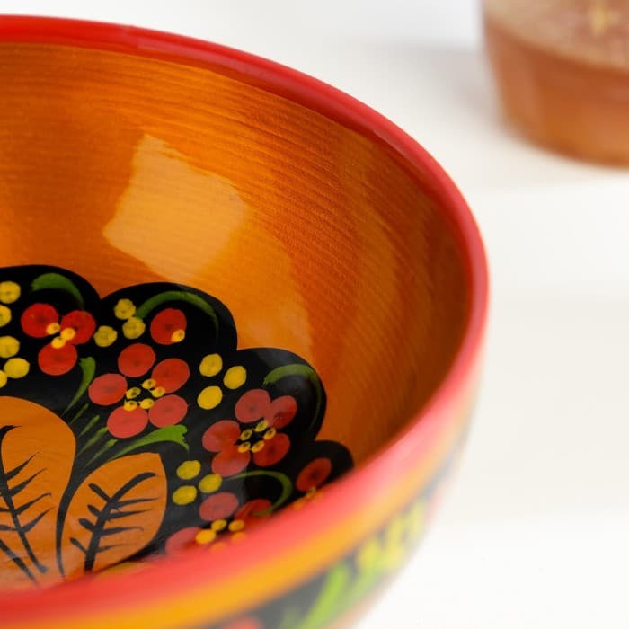 Салатник деревянный хохлома «Средний», 14×7.5 см