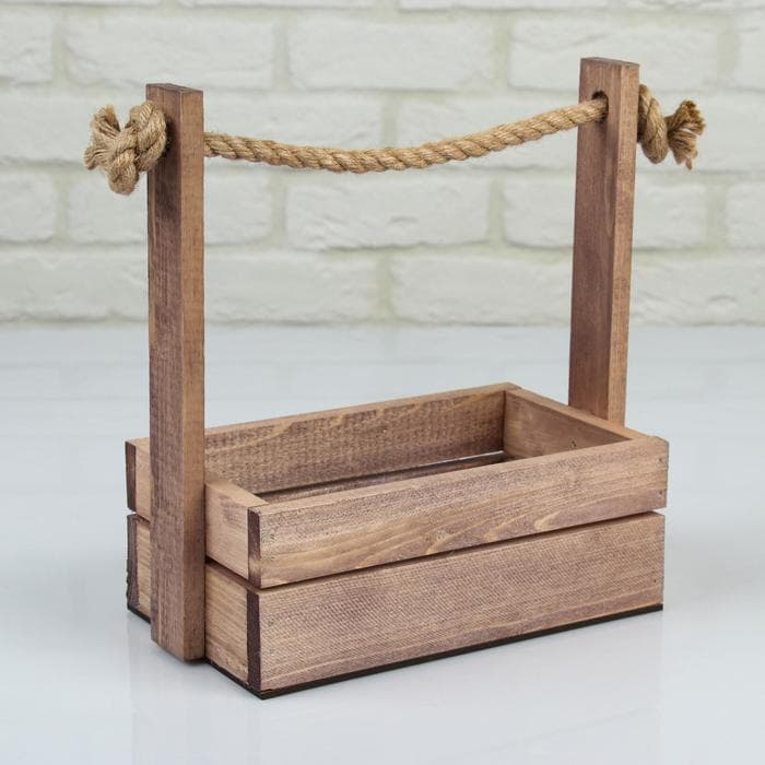 Подарочный ящик «Аром», ручка - канат, цвет состаренный дуб, набор 2 шт.