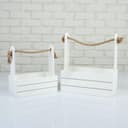 Подарочный ящик Dear, деревянный, ручка-канат, белый, набор 2 шт.