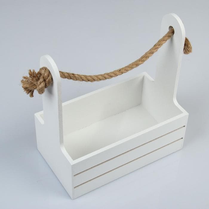 Подарочный ящик Dear, деревянный, ручка-канат, белый, набор 2 шт.