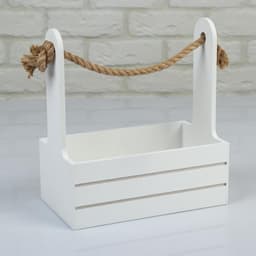 Подарочный ящик Dear, деревянный, ручка-канат, белый, набор 2 шт.