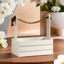 Подарочный ящик «Аром», 25.5×15×30 см, деревянный, ручка - канат, белый