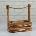 Подарочный ящик «Аром», 25.5×15×30 см, деревянный, ручка - канат, цвет обожжённое дерево