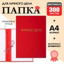 Папка «Личное дело», бумвинил, гребешки/сутаж, без бумаги, красная (вместимость до 300 листов)