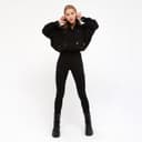 Брюки женские с декоративной молнией MINAKU: Casual Collection, чёрные, размер 42