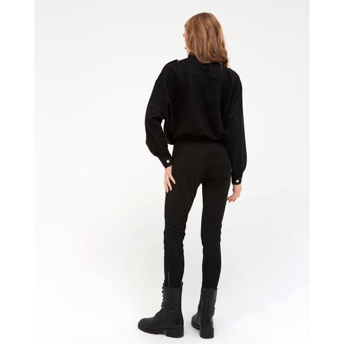 Брюки женские с декоративной молнией MINAKU: Casual Collection, чёрные, размер 44