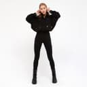 Брюки женские с декоративной молнией MINAKU: Casual Collection, чёрные, размер 46