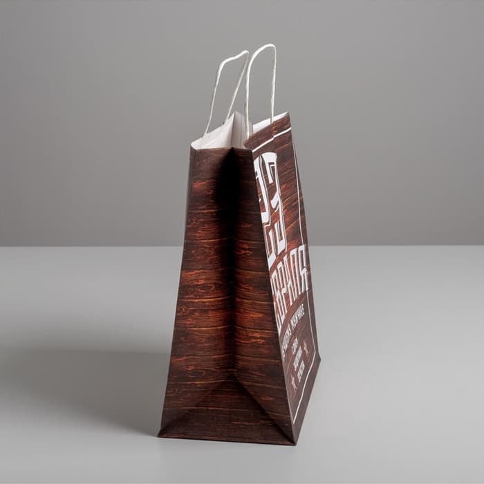 Пакет подарочный крафт, упаковка, «С 23 февраля», 28×32×15 см