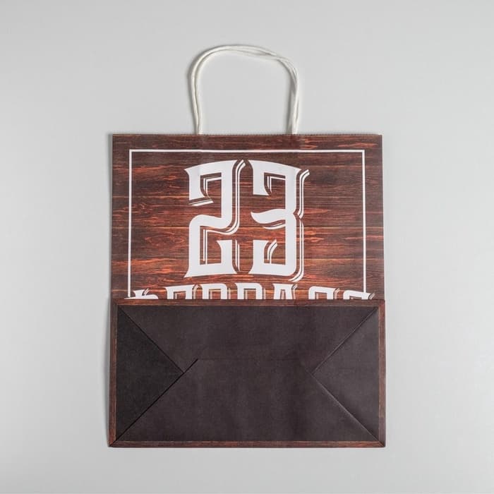 Пакет подарочный крафт, упаковка, «С 23 февраля», 28×32×15 см