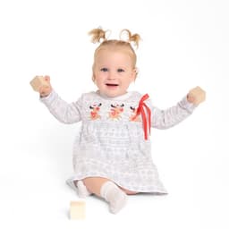 Боди - платье детское «Крошка Я. Олени», рост 68-74 см, белое