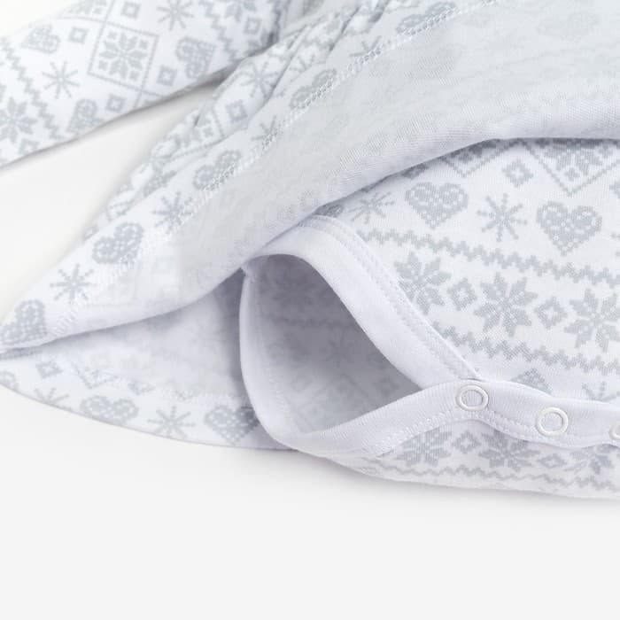 Боди - платье детское «Крошка Я. Олени», рост 68-74 см, белое