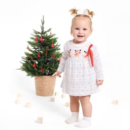 Боди - платье детское «Крошка Я. Олени», рост 68-74 см, белое