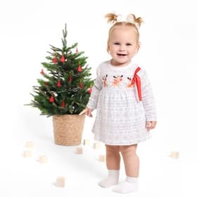 Боди - платье детское «Крошка Я. Олени», рост 86-92 см, белое