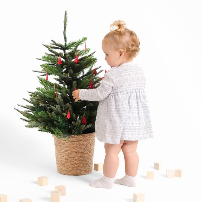 Боди - платье детское «Крошка Я. Олени», рост 62-68 см, белое