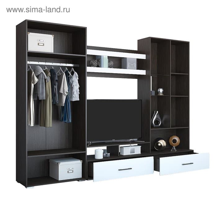 Гостиная «Ненси 1», 2800×2000×466 мм, цвет венге/белый