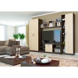 Гостиная «Милан», 3000×2046×446 мм, цвет кантерберри/дуб сонома