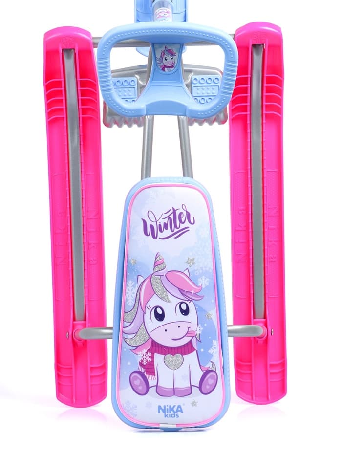 Снегокат «Тимка спорт 1+» с единорогом, голубой, розовый, ТС1-М/ЕР Nika Kids