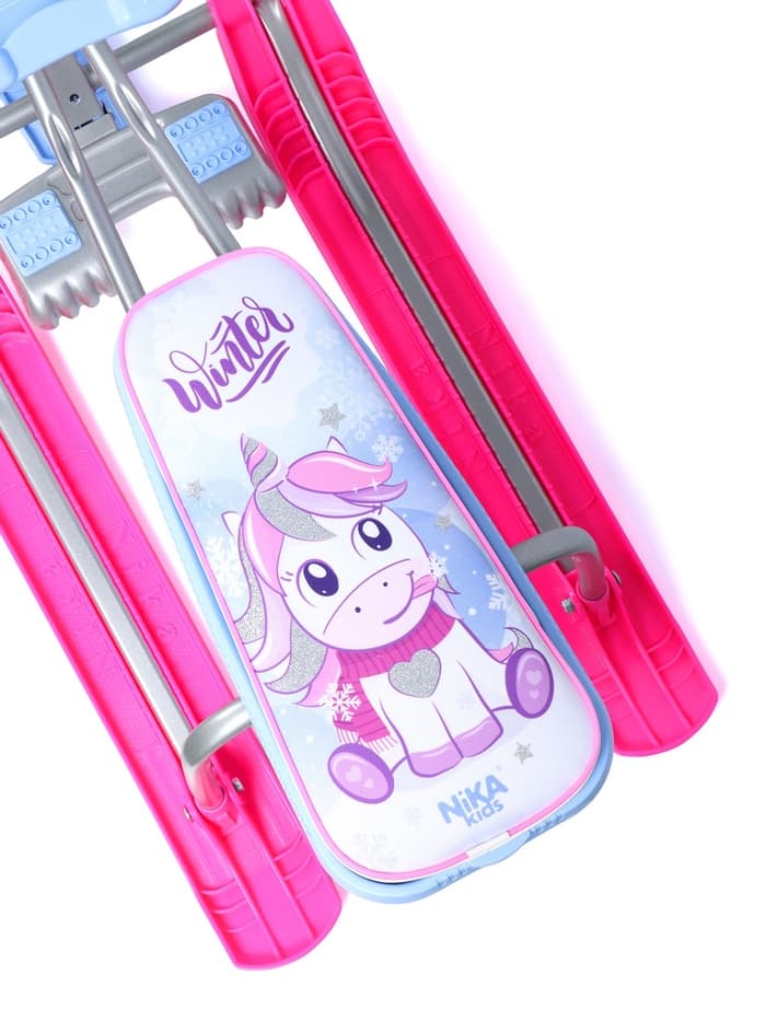 Снегокат «Тимка спорт 1+» с единорогом, голубой, розовый, ТС1-М/ЕР Nika Kids