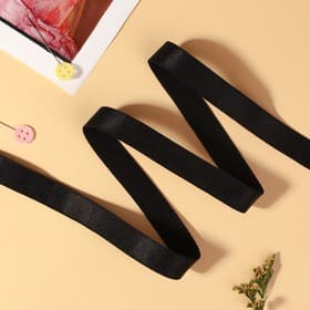 Резинка для бретелей, блестящая, 15 мм, 10±0.5 м, чёрная