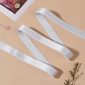 Резинка для бретелей, блестящая, 15 мм, 10±0.5 м, белая
