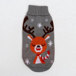 Свитер «Олень на сером», XL (ДС 34, ОШ 34, ОГ 32-51 см)