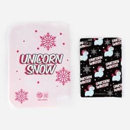 Подарочный набор новогодний, обложка на паспорт, и ежедневник антистресс, Unicorn snow