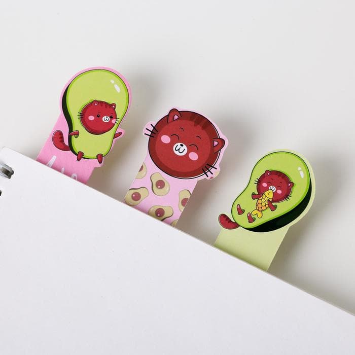 Закладки фигурные, картонные 5 шт. «Авокадо»