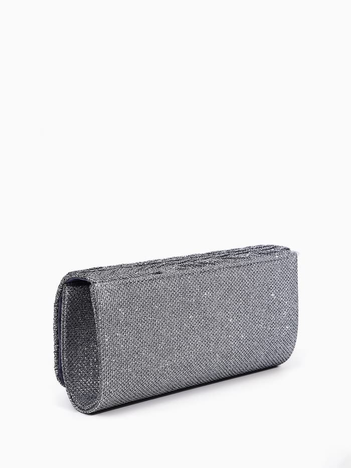 Сумка-клатч вечерняя на магните, на серебристой цепочке, светло-серая