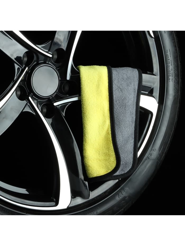 Тряпка для мытья автомобиля, CARTAGE, микрофибра, 400 г/м², 20×30 cм, желто-серая